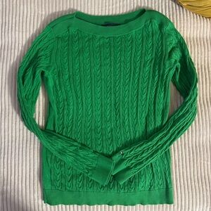 Tommy Hilfiger Green Cable Knit Sweater